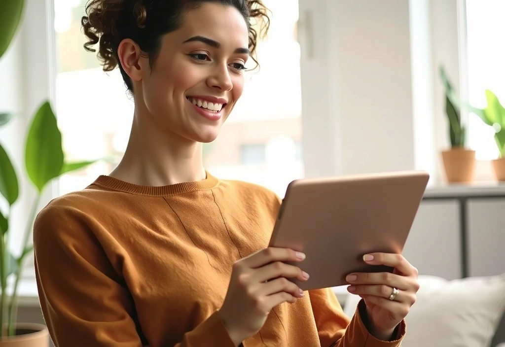 Persona leyendo un artículo sobre salud en una tableta