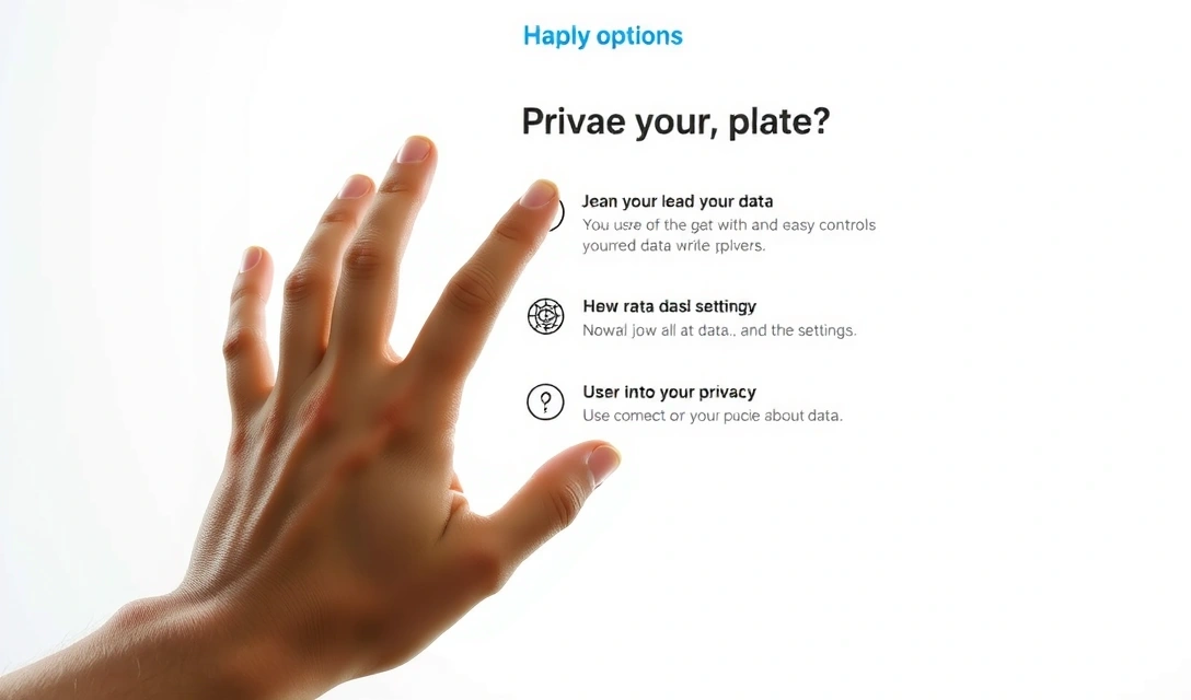 Persona haciendo clic en opciones de privacidad en una interfaz digital